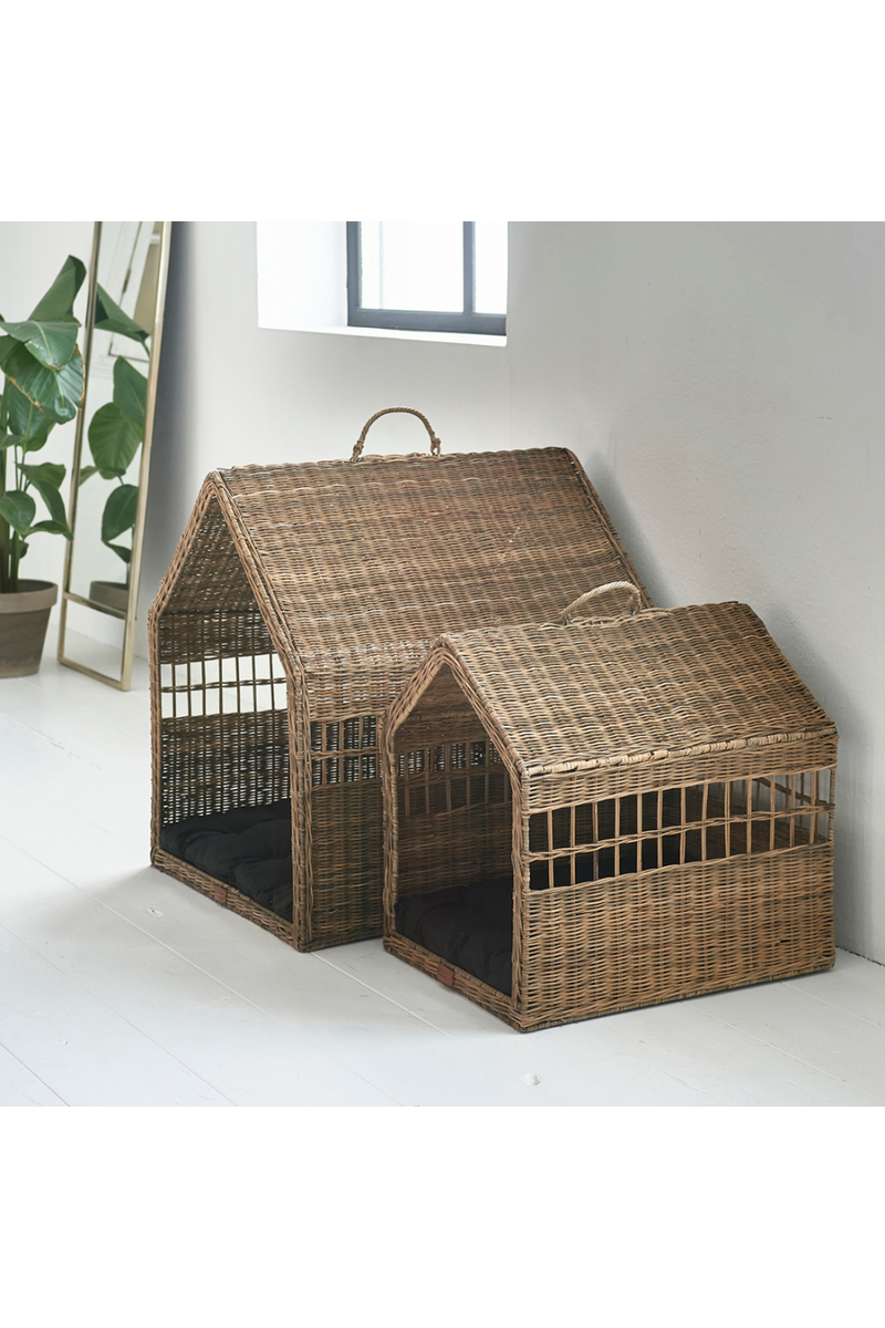 Rustic Rattan Dog Basket Set (2) | Rivièra Maison House | Woodfurniture.com