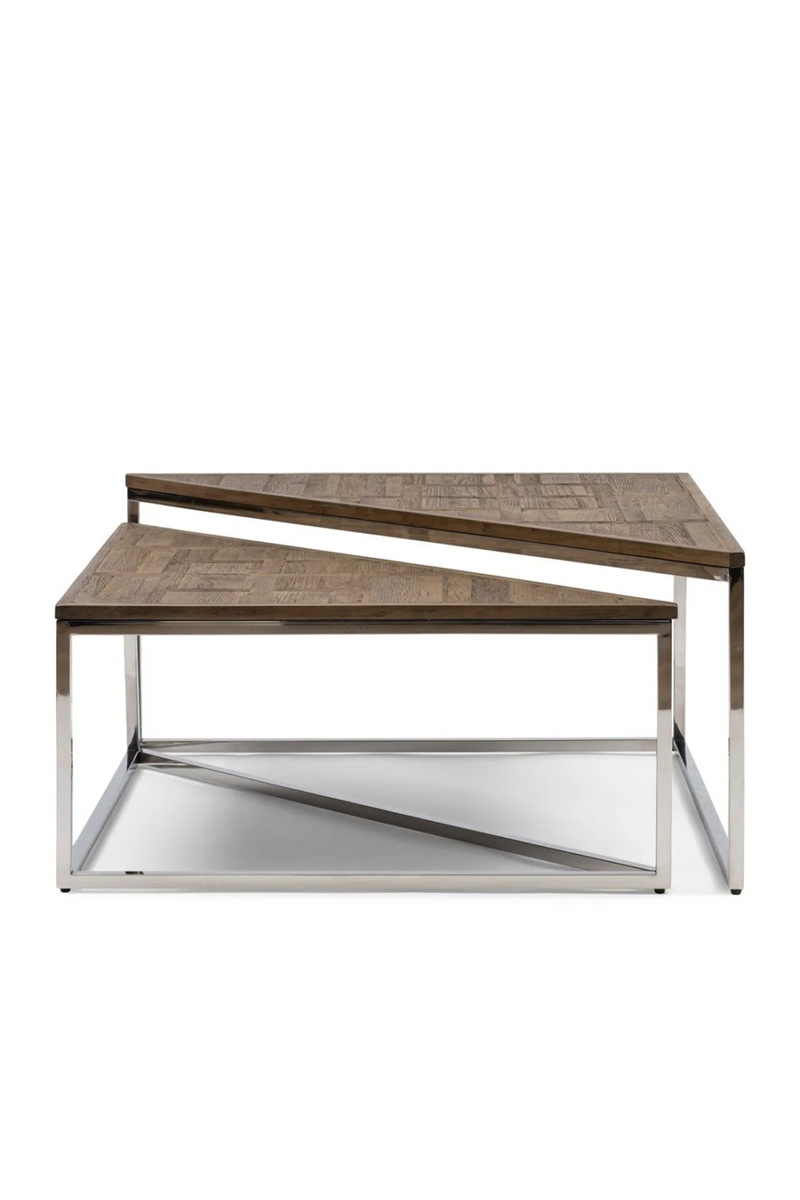 Triangular Oak Coffee Table Set (2) | Rivièra Maison Leccy | Woodfurniture.com