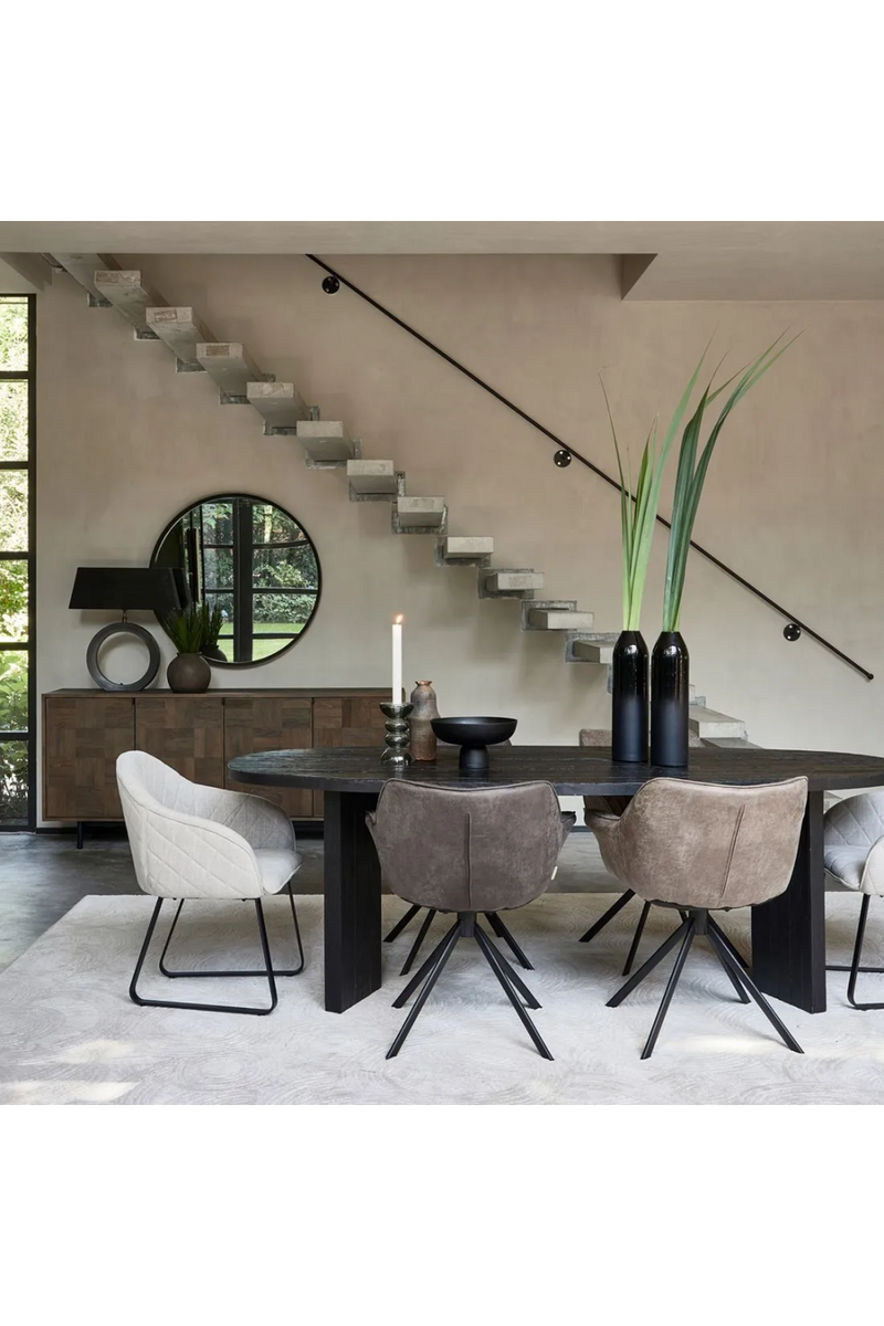 Black Oval Oak Dining Table | Rivièra Maison Sherwood | Woodfurniture.com