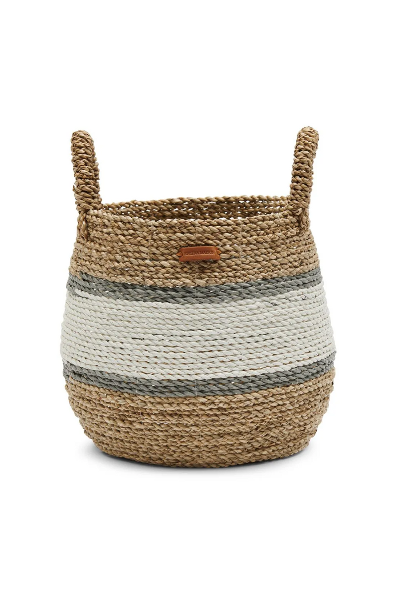 Hand-painted Seagrass Basket Set (2) | Rivièra Maison Ocean Breeze | Woodfurniture.com
