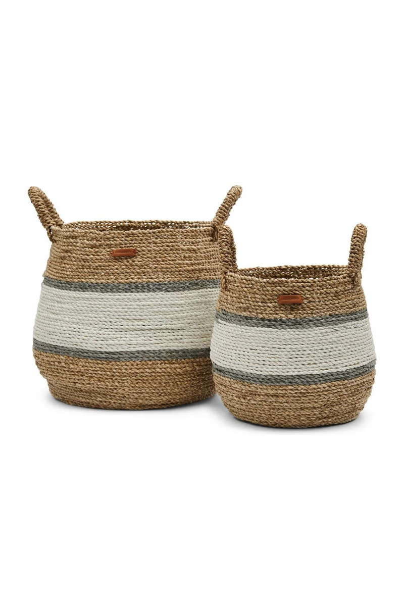Hand-painted Seagrass Basket Set (2) | Rivièra Maison Ocean Breeze | Woodfurniture.com