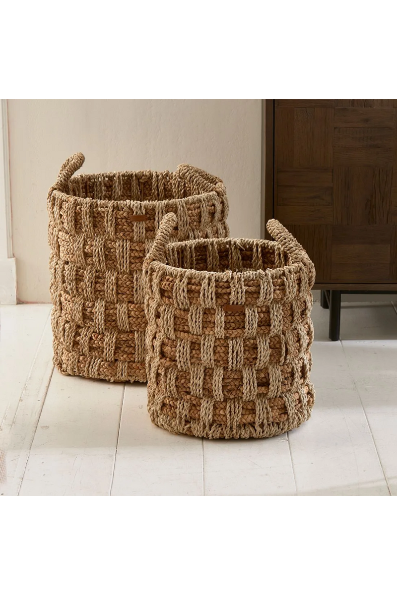 Braided Water Hyacinth Baskets (2) | Rivièra Maison Mahamaya | Woodfurniture.com