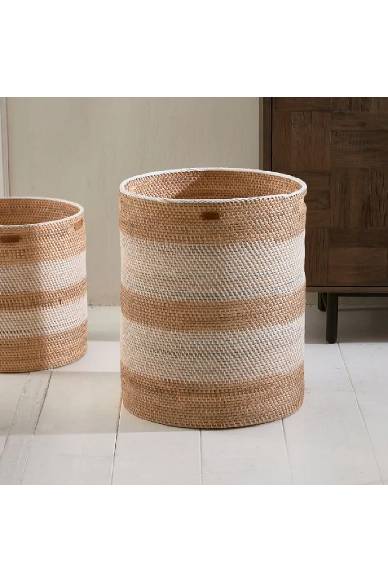 Hand-Woven Rattan Cylindrical Basket | Rivièra Maison Crystal Bay | Woodfurniture.com