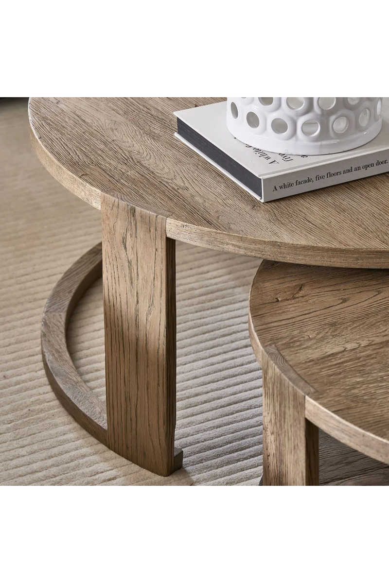 Round Oak Nested Coffee Tables (2) | Rivièra Maison Astoria | Woodfurniture.com