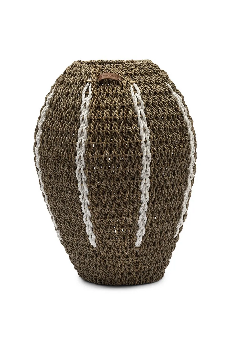 Woven Seagrass Vase M | Rivièra Maison Classic Stripes | Oroatrade.com