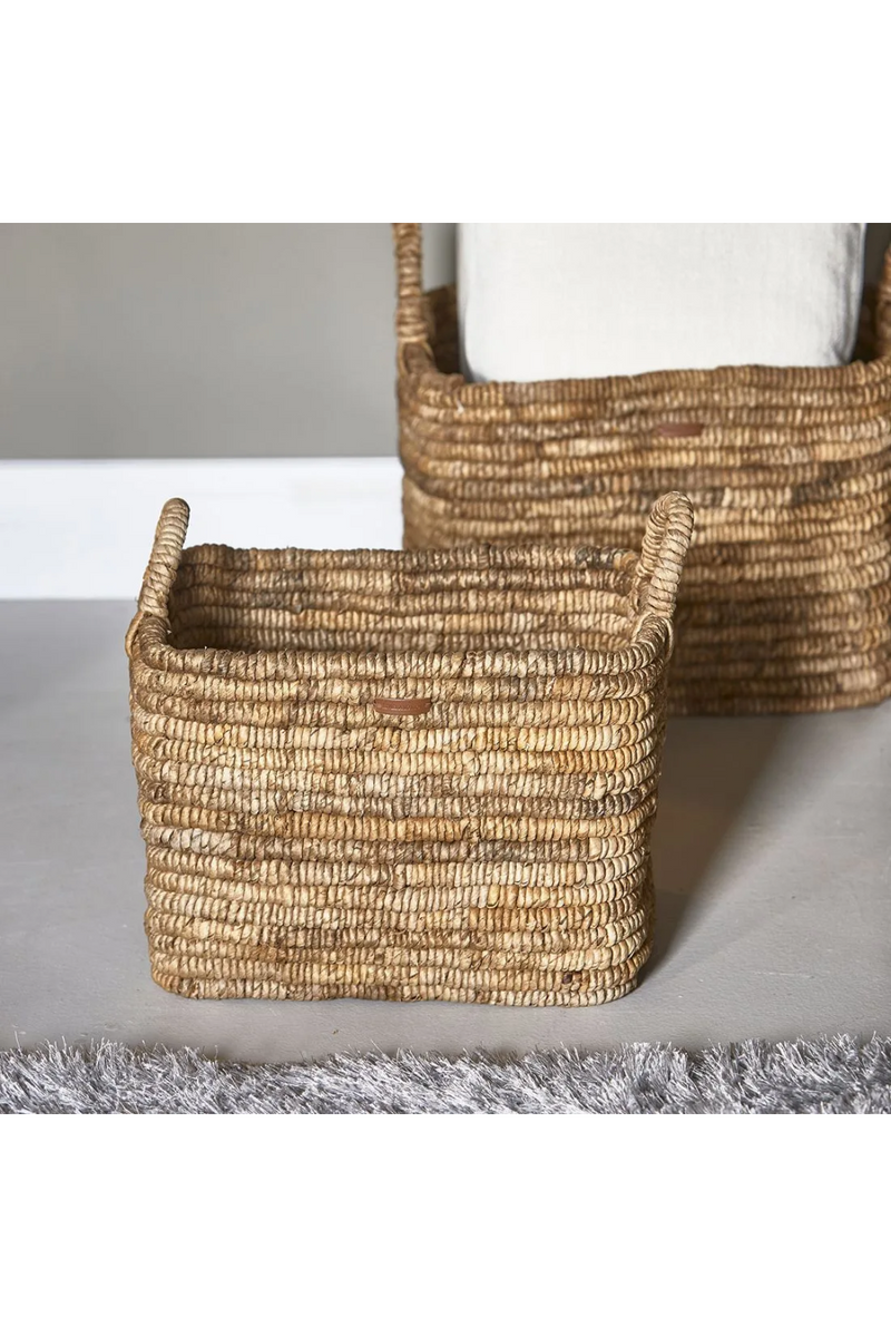 Woven Banana Leaf Basket Set (2) | Rivièra Maison Baille | Woodfurniture.com