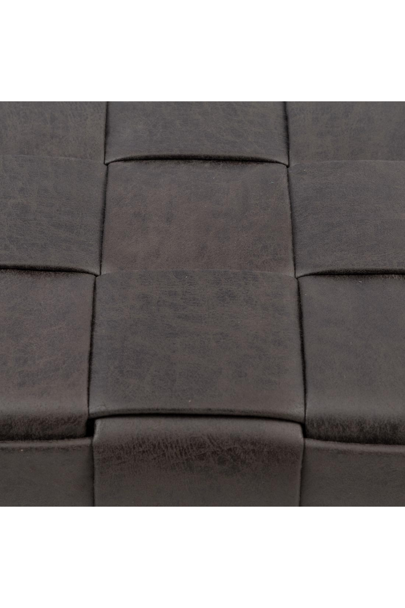 Black Woven Leather Footstool | Rivièra Maison Room 48 | Woodfurniture.com
