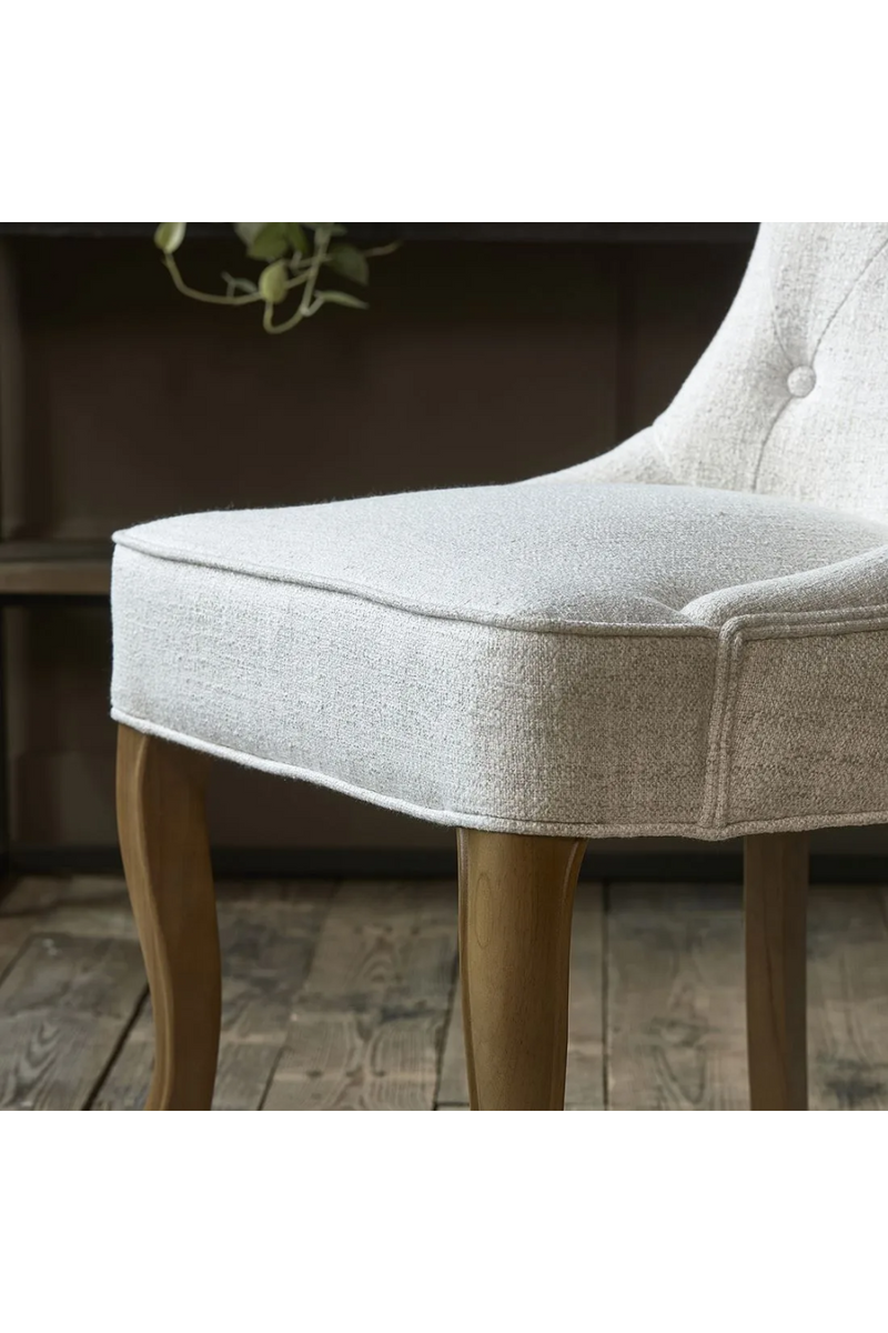 White Tweed Tufted Dining Chair | Rivièra Maison George | Woodfurniture.com