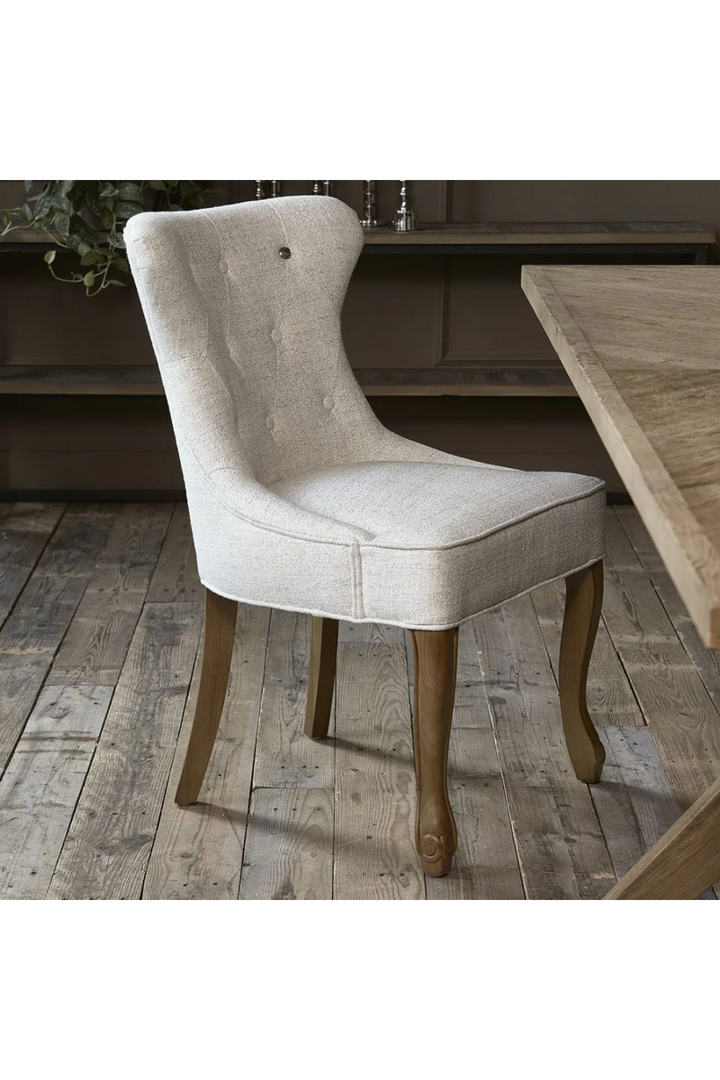 White Tweed Tufted Dining Chair | Rivièra Maison George | Woodfurniture.com