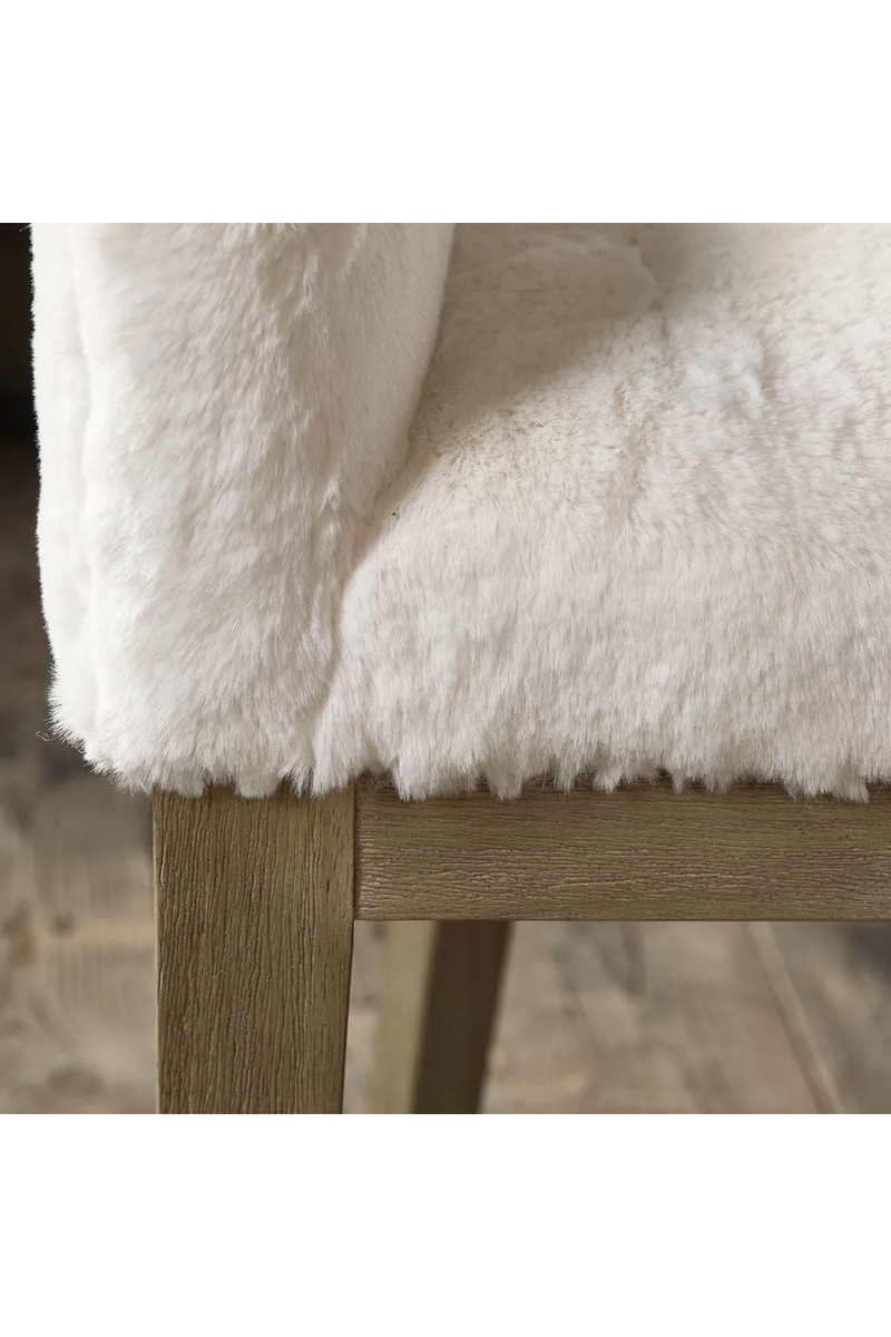 White Fur Dining Chair | Rivièra Maison Whistler | Woodfurniture.com