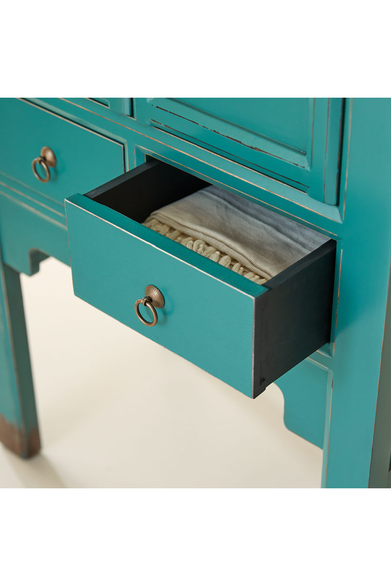 Turquoise Pine Cabinet | Tikamoon Sui | Wood Furniture