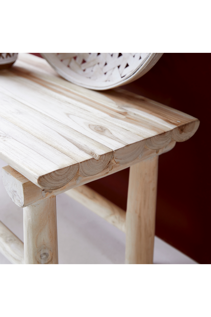 Decorative Solid Teak Bench | Tikamoon Kilim | OROA TRADE