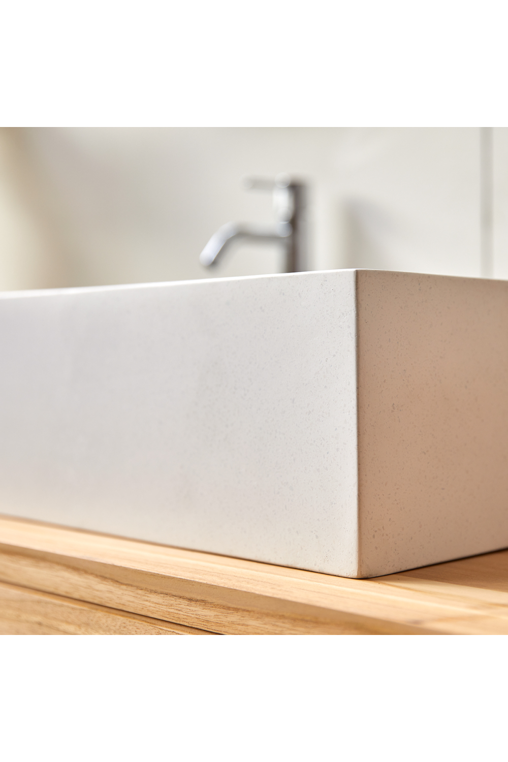 Rectangular White Terrazzo Sink | Tikamoon Pegase | woodfurniture.com