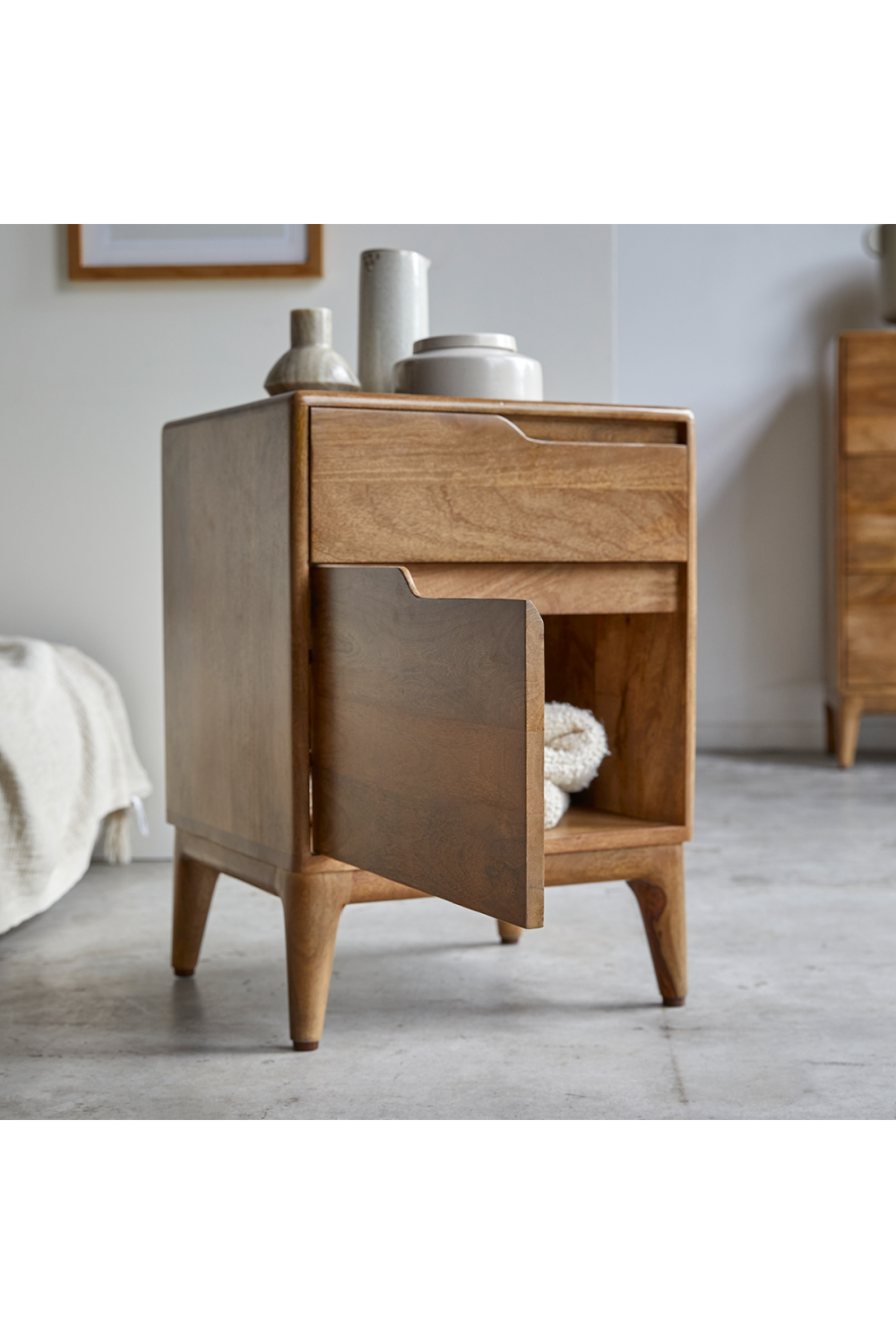 Mango Wood Bedside Table | Tikamoon Gabrielle | Woodfurniture.com