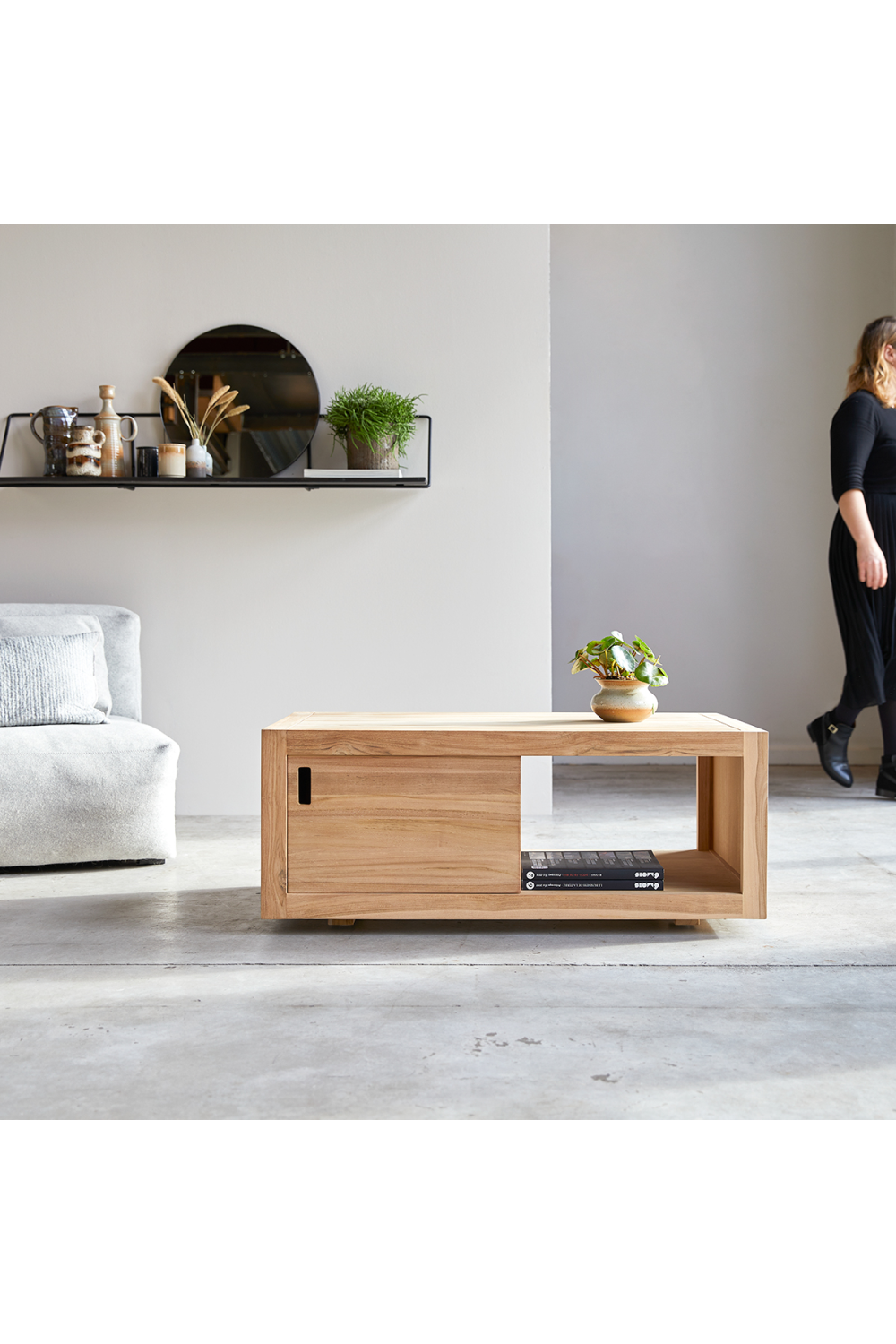 Teak Minimalist Coffee Table | Tikamoon Adam | Woodfurniture.com