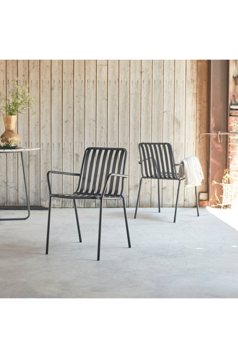 Black Metal Garden Carver Chair | Tikamoon Gaby | Woodfurniture.com