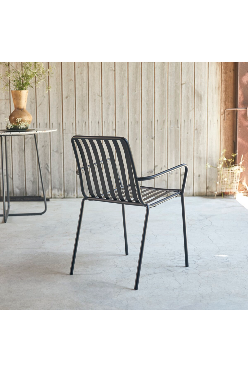Black Metal Garden Carver Chair | Tikamoon Gaby | Woodfurniture.com