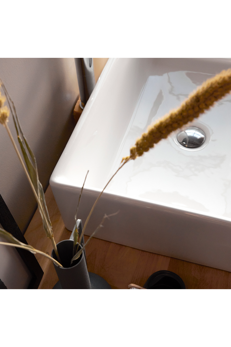 White Ceramic Sink | Tikamoon Ema | Woodfurniture.com