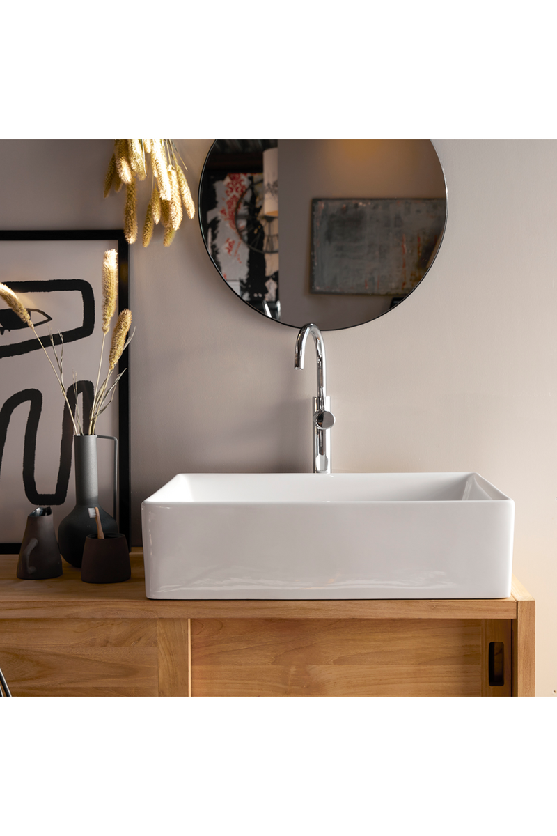 White Ceramic Sink | Tikamoon Ema | Woodfurniture.com