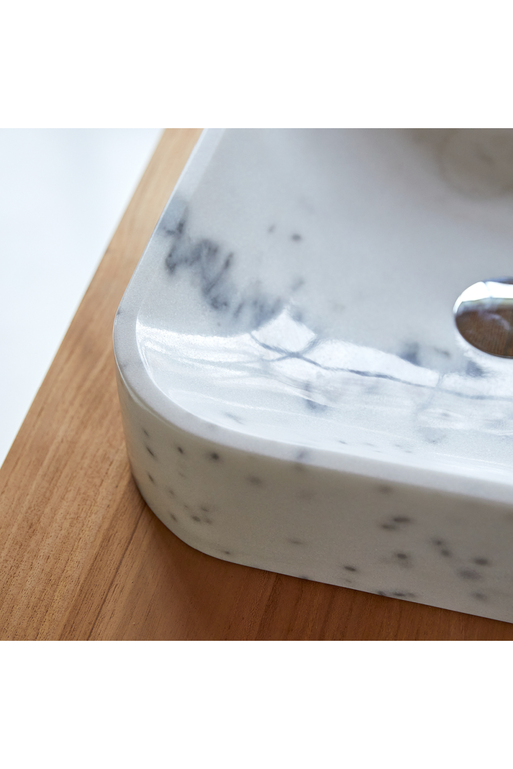 Square White Marble Bathroom Sink | Tikamoon Perseus | OROA TRADE