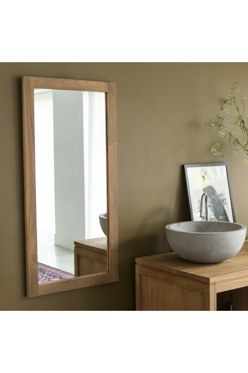 Solid Teak Accent Mirror | Tikamoon Bahya Duo | OROA TRADE