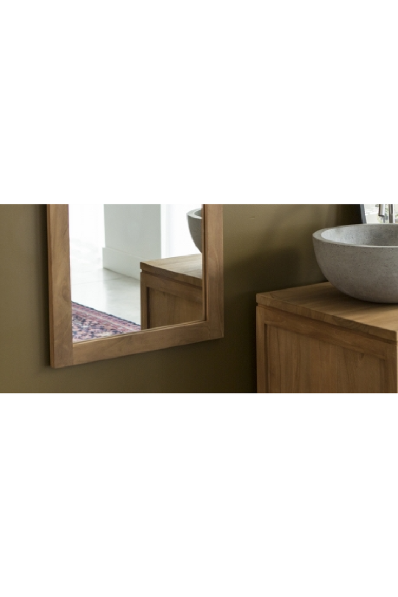 Solid Teak Accent Mirror | Tikamoon Bahya Duo | OROA TRADE