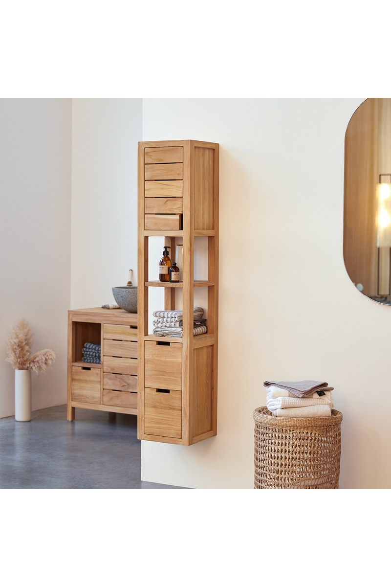 Teak Minimalist Bathroom Column | Tikamoon Serena | woodfurniture.com