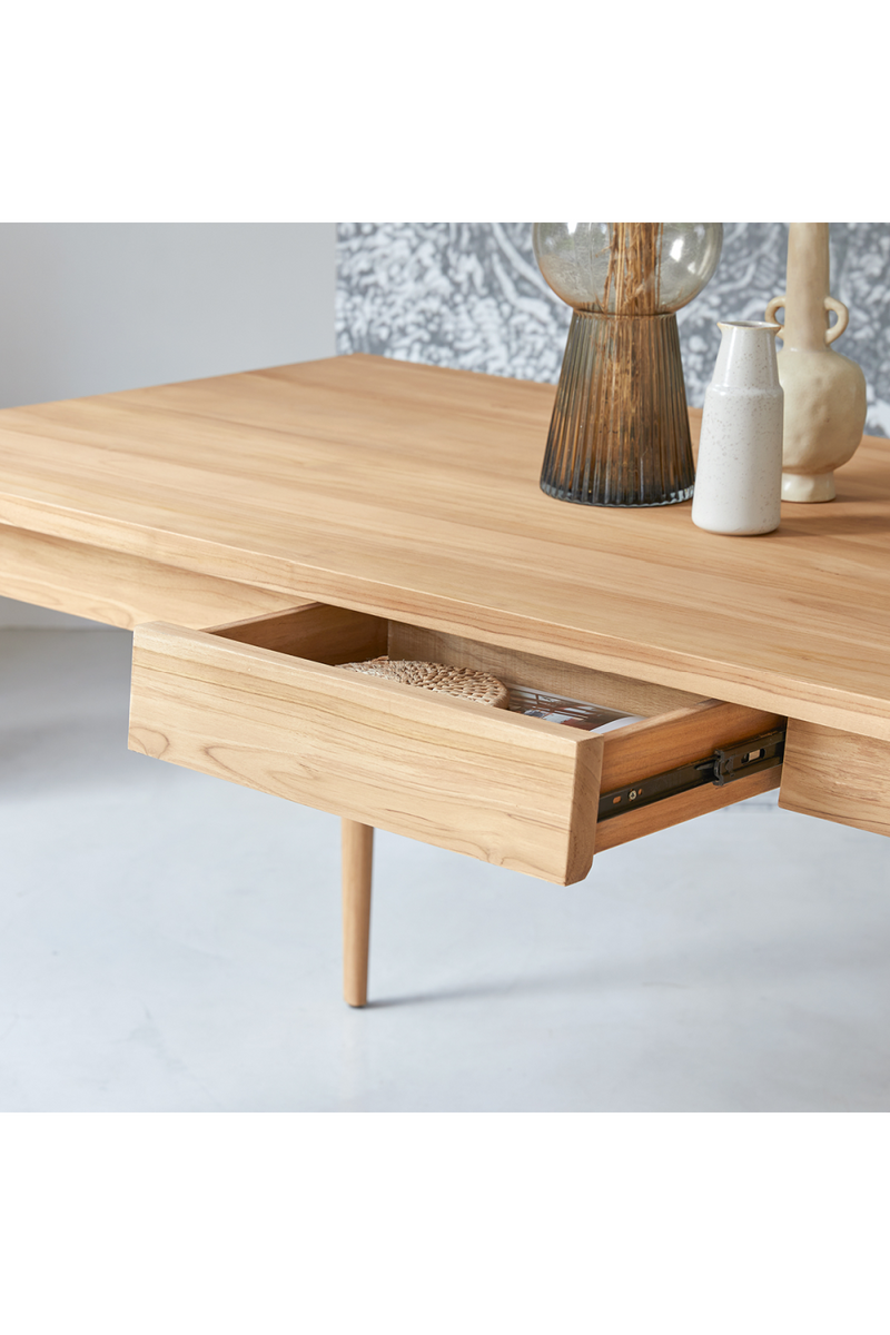Teak Dining Table with Drawer | Tikamoon Jonak | Woodfurniture.com