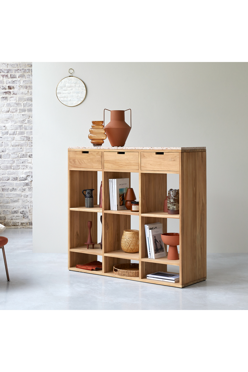 White Terrazzo Bookcase | Tikamoon Miho | Woodfurniture.com