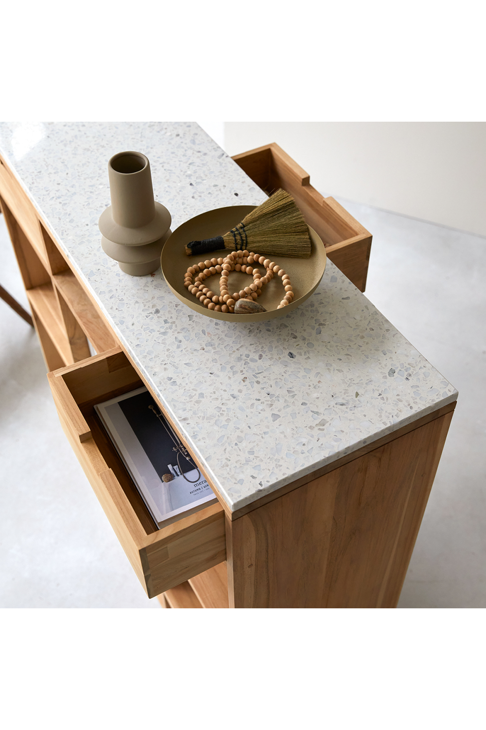 White Terrazzo Bookcase | Tikamoon Miho | Woodfurniture.com