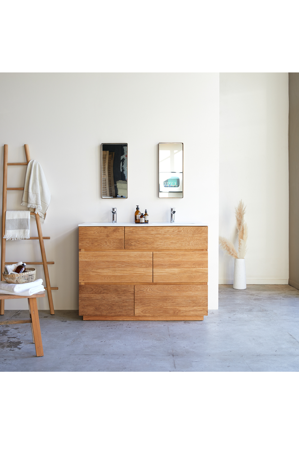 Oak Vanity Unit with Ceramic Sink | Tikamoon Karl | Woodfurniture.com