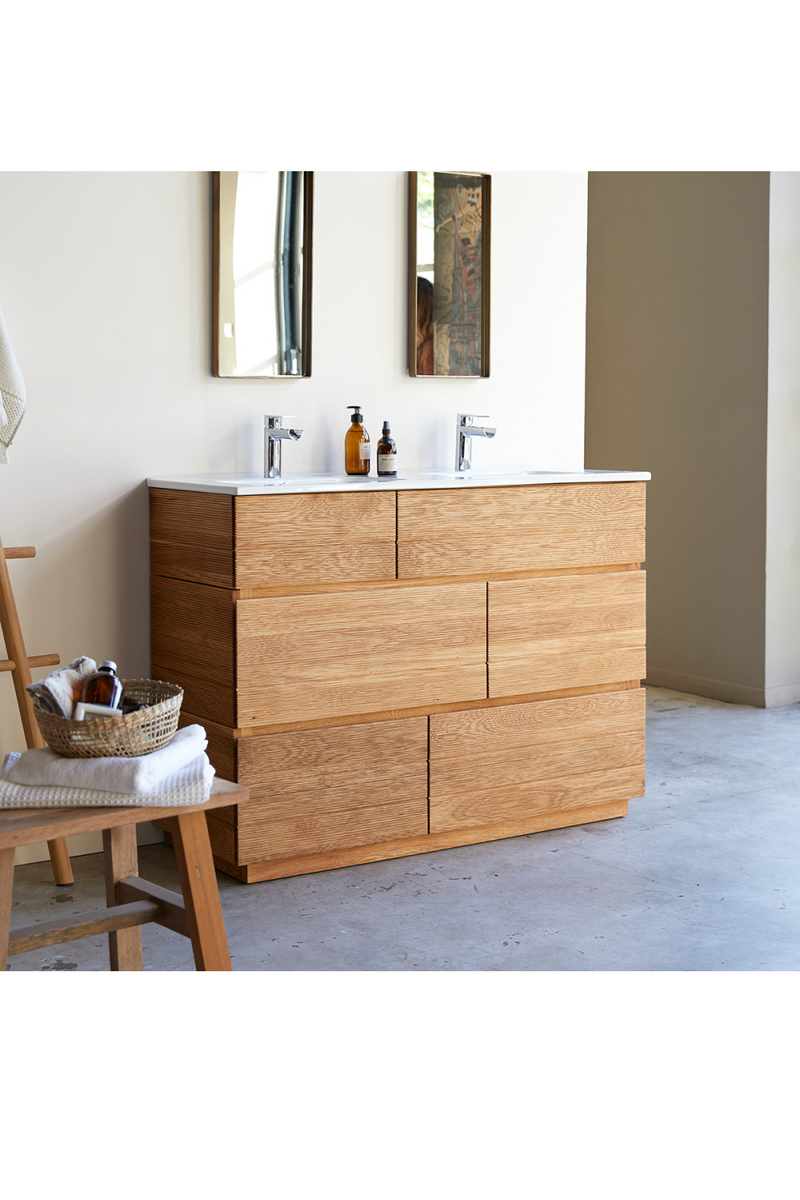 Oak Vanity Unit with Ceramic Sink | Tikamoon Karl | Woodfurniture.com
