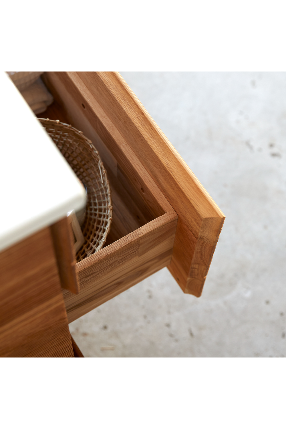 Oak Vanity Unit with Ceramic Sink | Tikamoon Karl | Woodfurniture.com