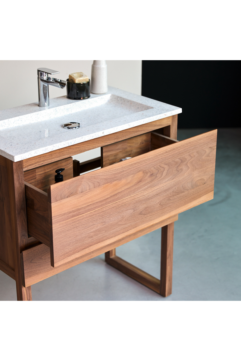 Walnut Single Sink Vanity Unit | Tikamoon Edgar | Woodfurniture.com