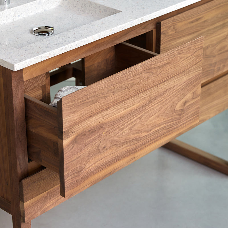 Walnut Double Sink Vanity Unit | Tikamoon Edgar | Woodfurniture.com