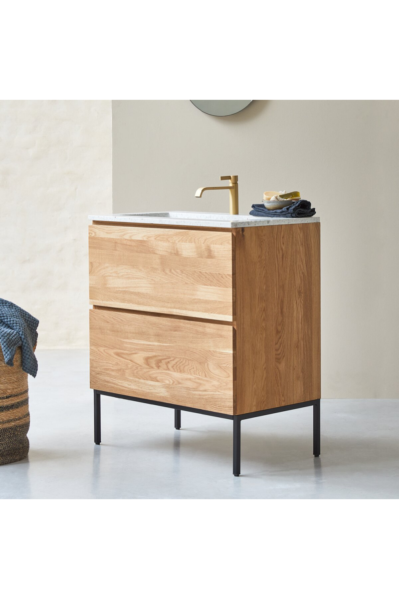 Oak And Terrazo Vanity Unit | Tikamoon Nova | Woodfurniture.com