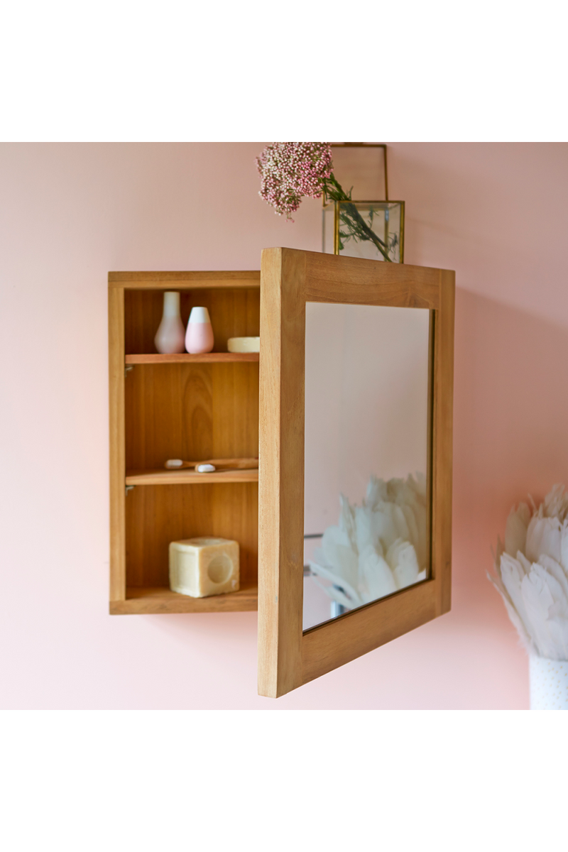 Solid Teak Bathroom Cabinet with Mirror | Tikamoon Jill | OROA TRADE