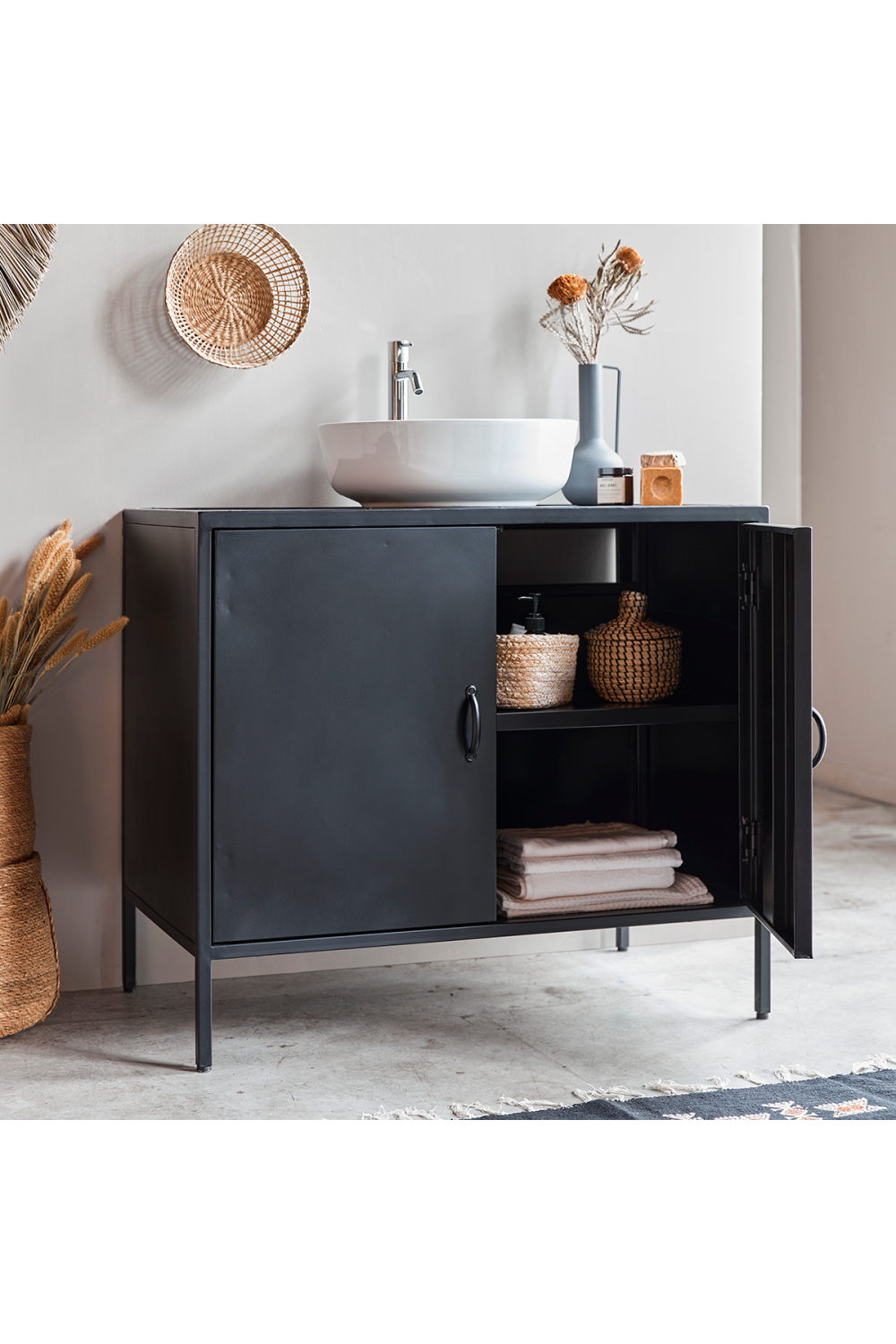 Black Mango Wood Vanity Unit | Tikamoon Arsène | Oroatrade.com