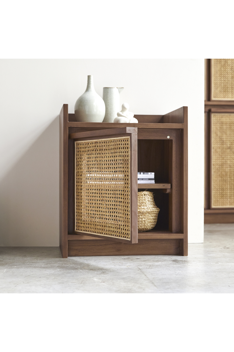 Classic Canework Bedside Table | Tikamoon Roots | Woodfurniture.com