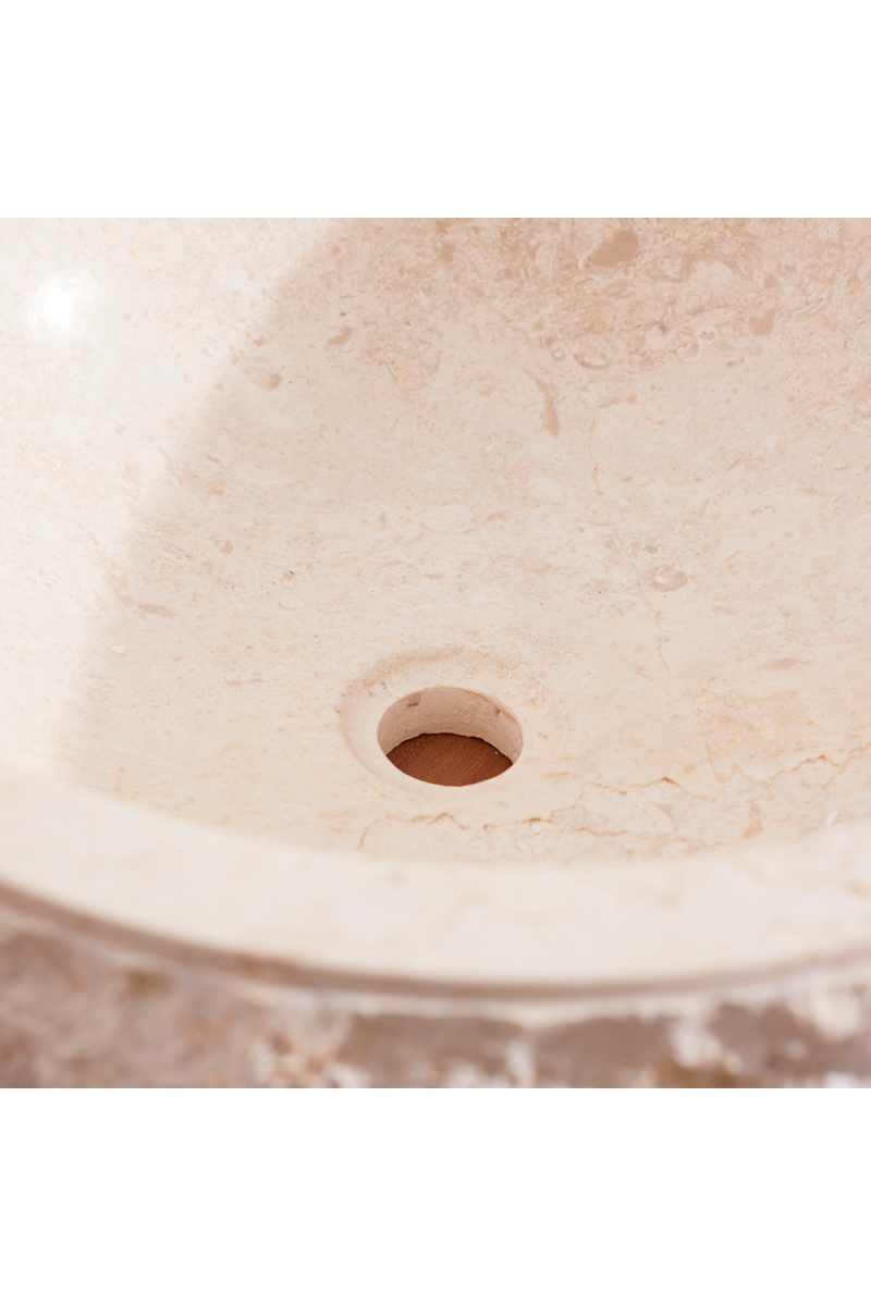 Cream Marble Bathroom Sink | Tikamoon Scrula | OROA TRADE