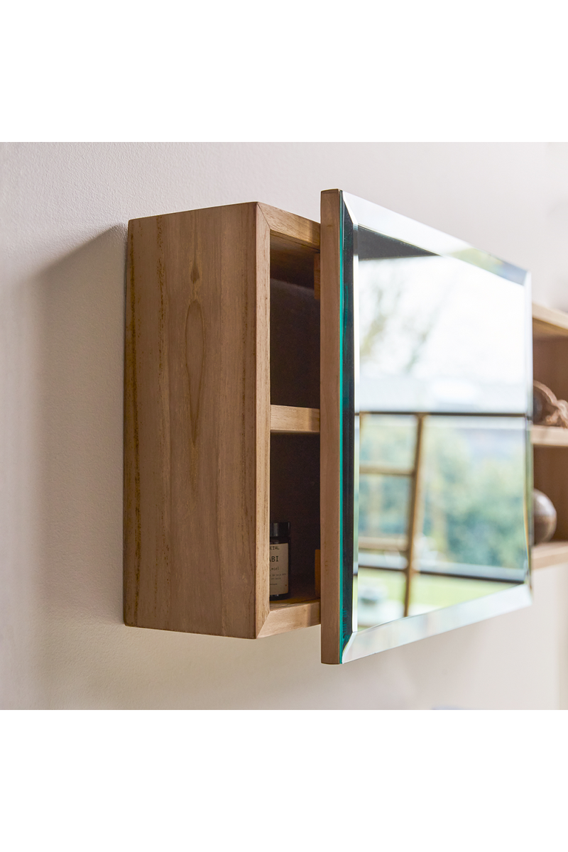 Teak Modern Mirror Cabinet | Tikamoon Typo | woodfurniture.com