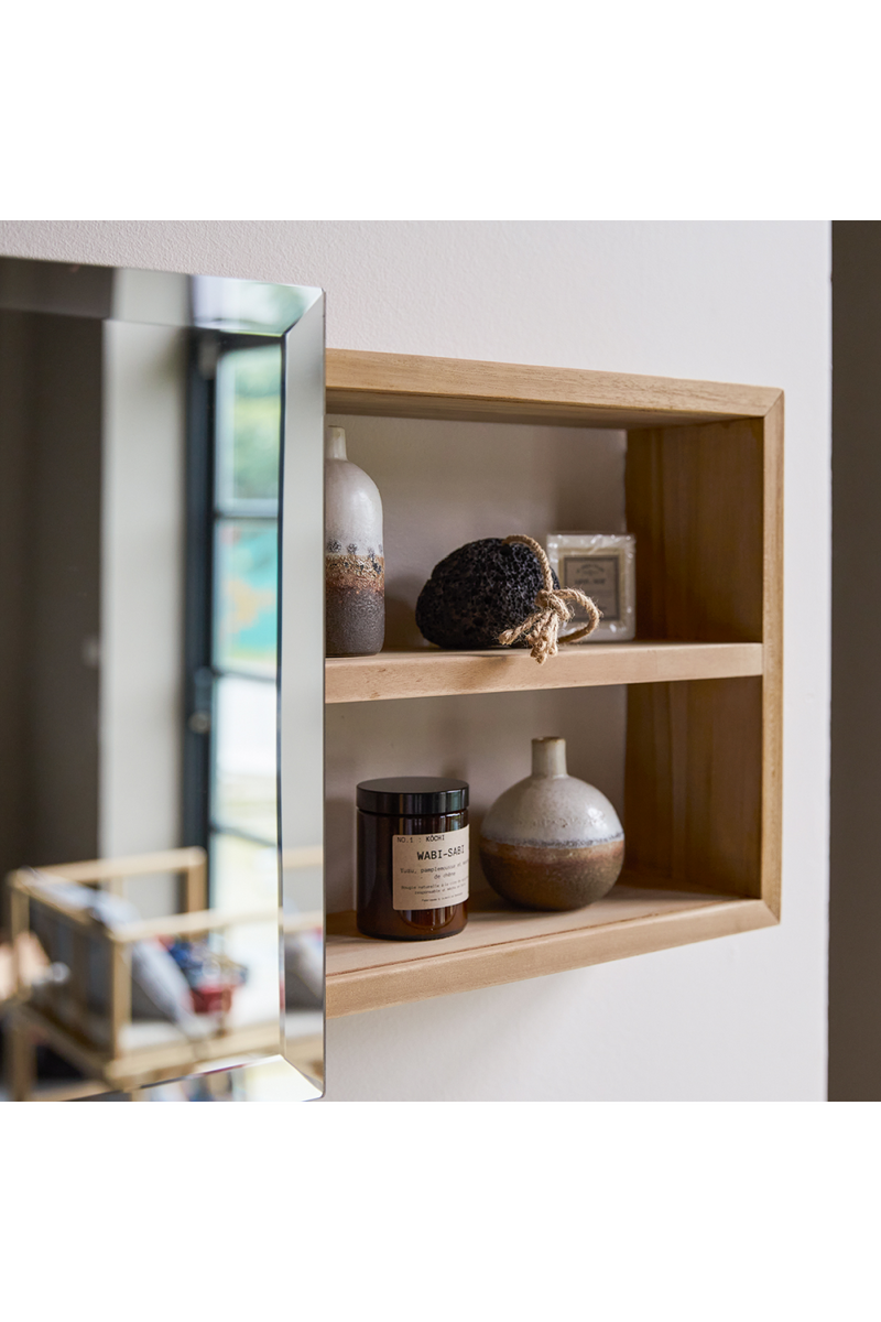 Teak Modern Mirror Cabinet | Tikamoon Typo | woodfurniture.com