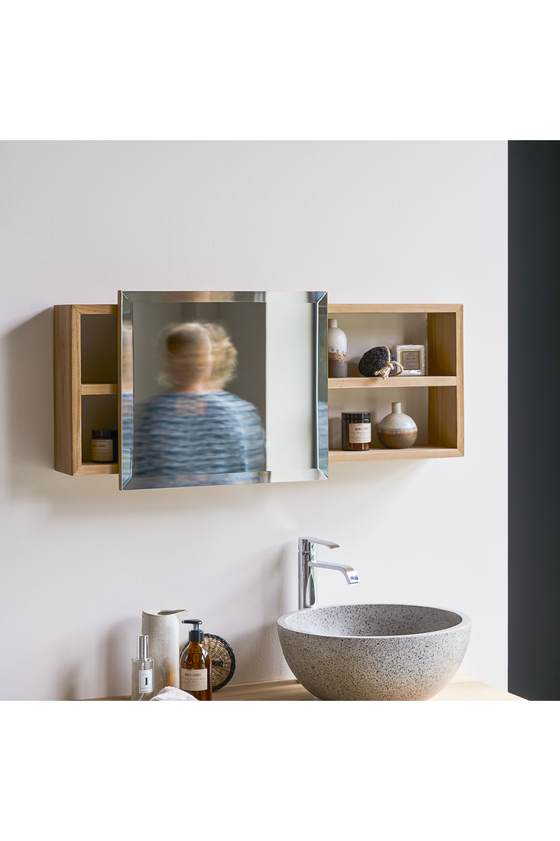 Teak Modern Mirror Cabinet | Tikamoon Typo | woodfurniture.com