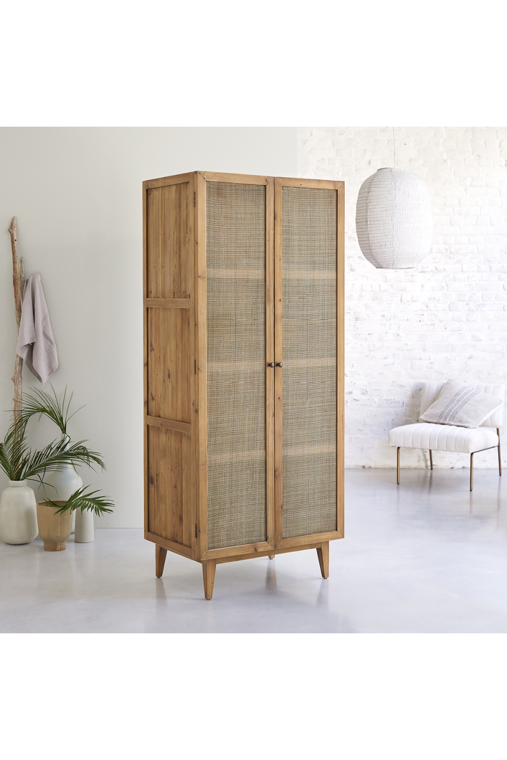 Pine and Canework Cabinet | Tikamoon Ninon | Woodfurniture.com