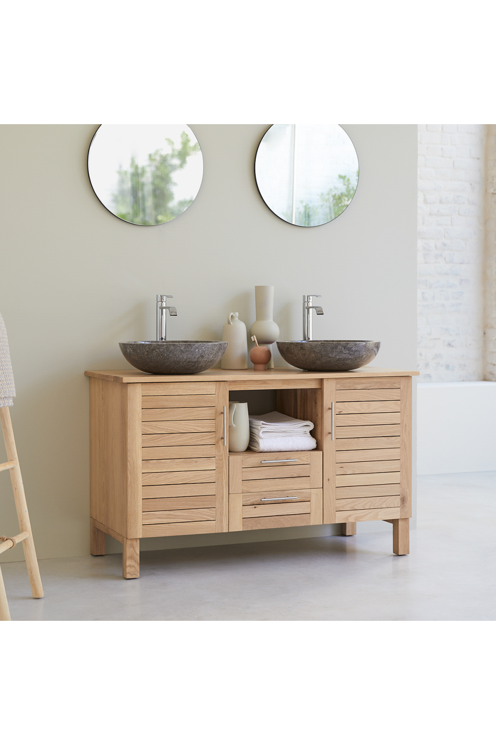 Minimalist Oak Vanity Unit | Tikamoon Soho | Woodfurniture.com