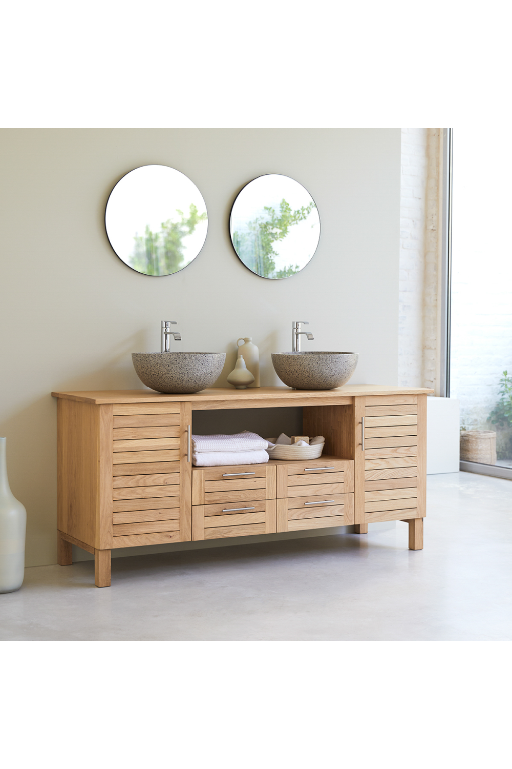 Minimalist Oak Vanity Unit | Tikamoon Soho | Woodfurniture.com