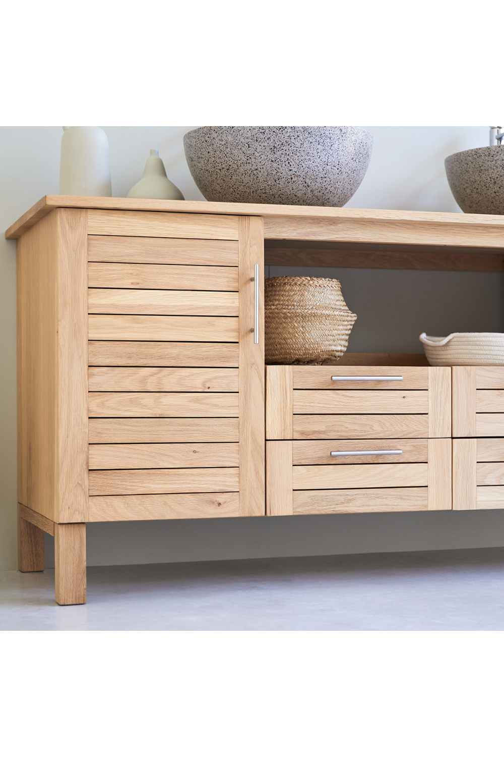 Minimalist Oak Vanity Unit | Tikamoon Soho | Woodfurniture.com