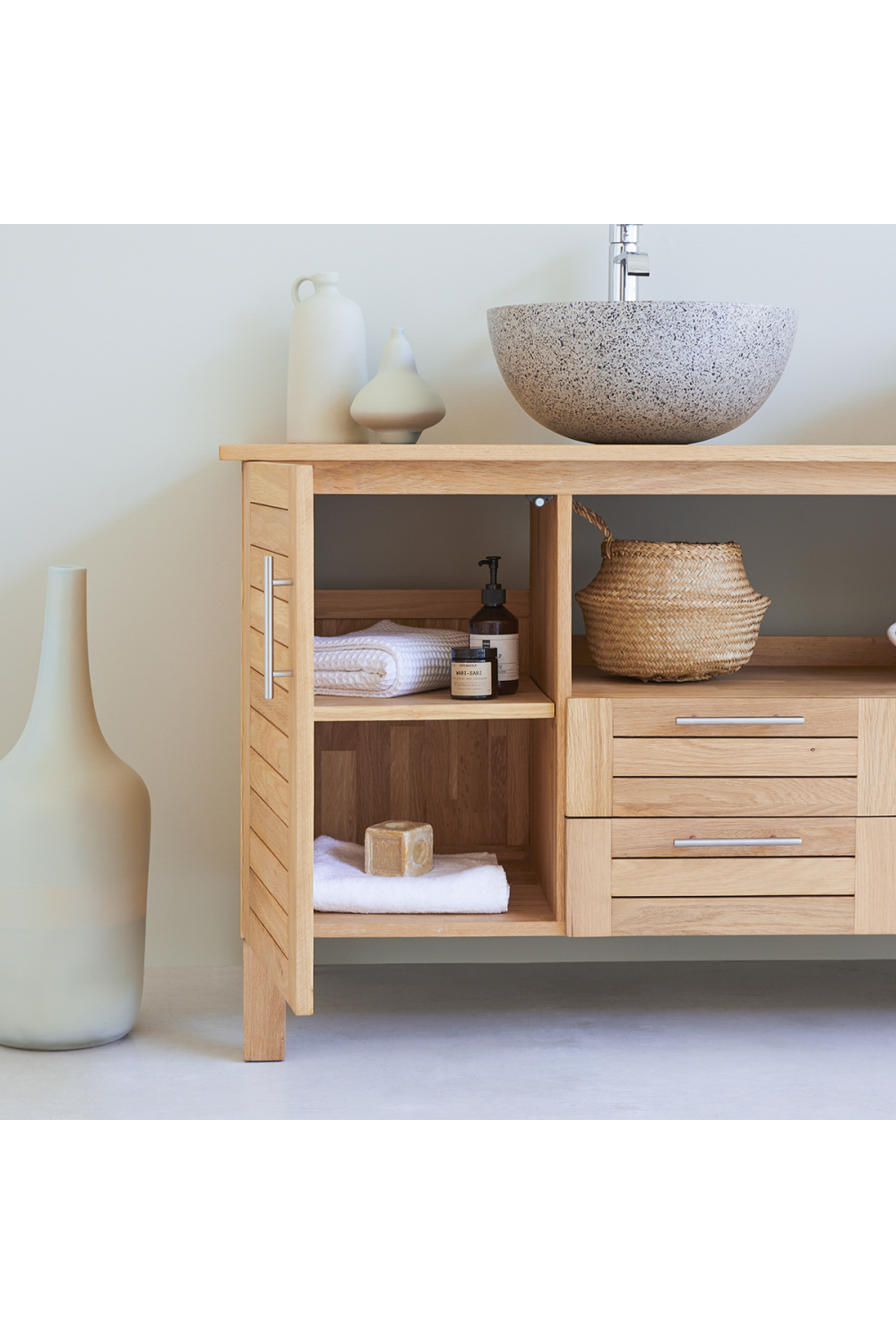 Minimalist Oak Vanity Unit | Tikamoon Soho | Woodfurniture.com