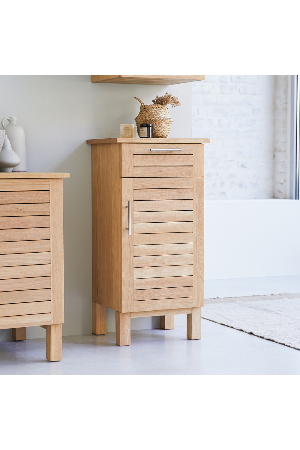 Oak Minimalist Bathroom Cabinet | Tikamoon Soho | Woodfurniture.com