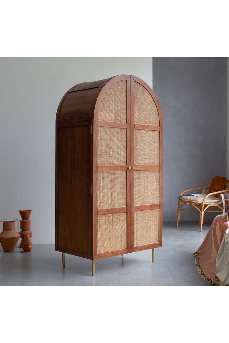 Elm Framed Rattan Wardrobe | Tikamoon Lisbeth | Wood Furniture